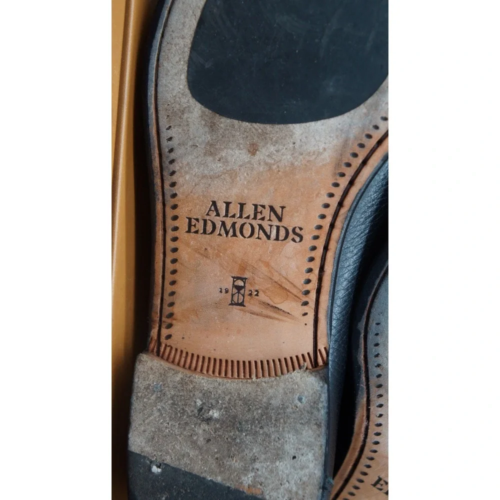 Allen Edmonds Vinci Black Leather Bit Loafers Moccasins Slip On Mens 9.5D Italy